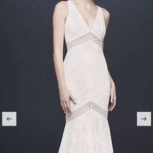 Elegant White Lace Gallina Wedding Dress size 18w *euc*